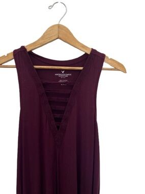 American Eagle Outfitters | Deep Burgundy V-Neck Strappy Tank